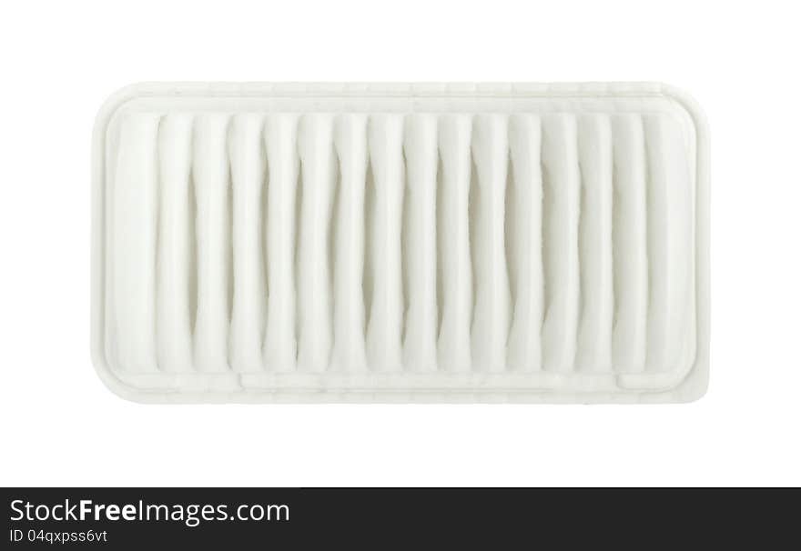 Car air filter isolated on white background