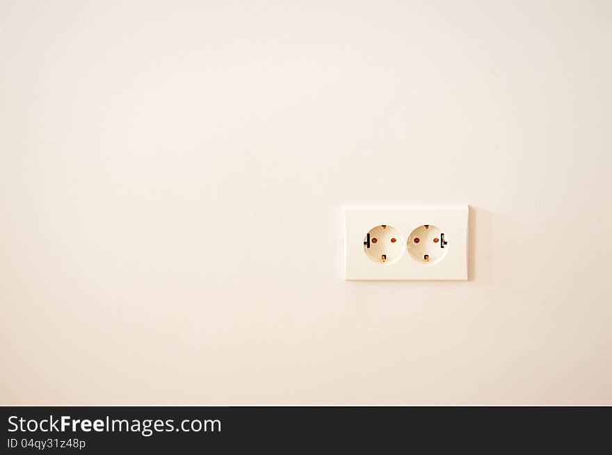 Electrical outlet on wall