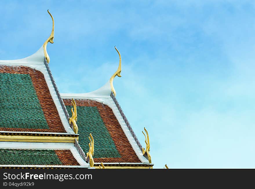 The architecture of Asian temple's roof. The architecture of Asian temple's roof