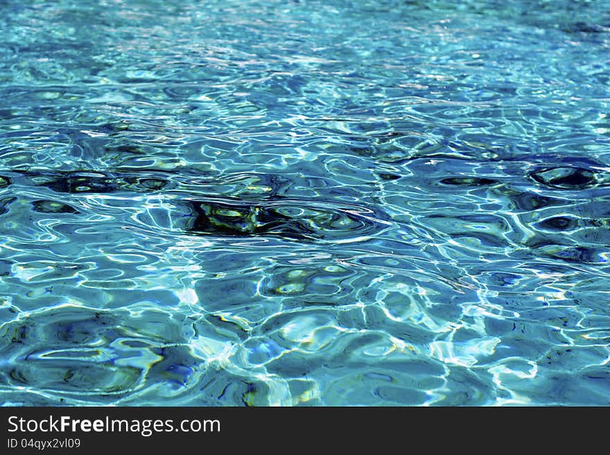 Beautiful clear, pure and transparent water in sea