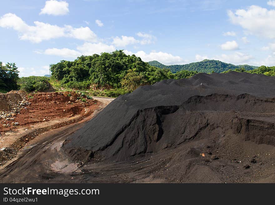 Coal Stock Pile And Blue Sky