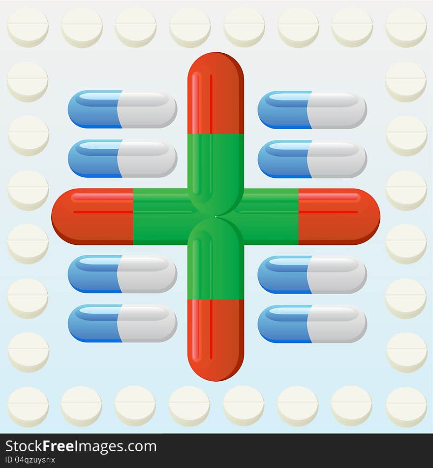 Medicines and drugs on a blue background. Medicines and drugs on a blue background.