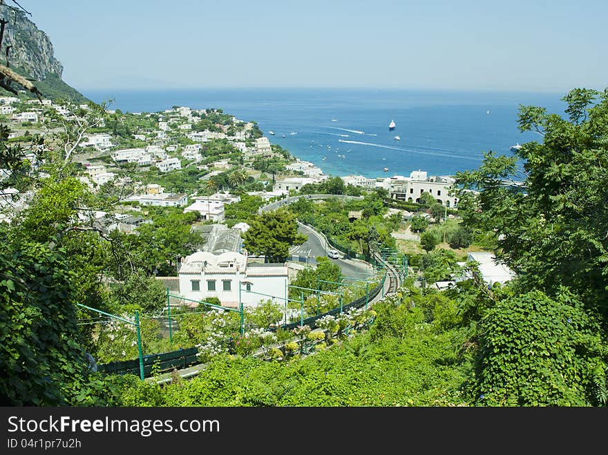 Summer view of isle of Capri, Naples, Italy. Summer view of isle of Capri, Naples, Italy