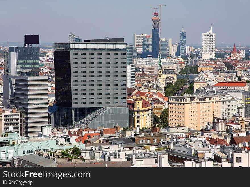 Panorama of Vienna, aerial view from Stephansdom cathedral, Vienna, Austria