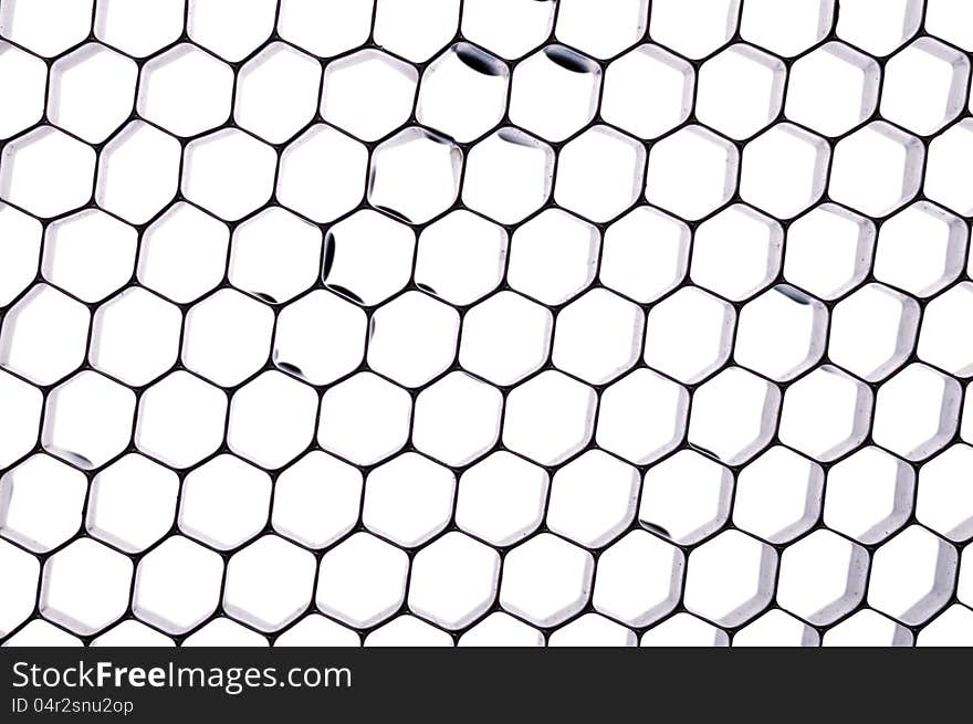 Honeycomb texture on white abstrct background