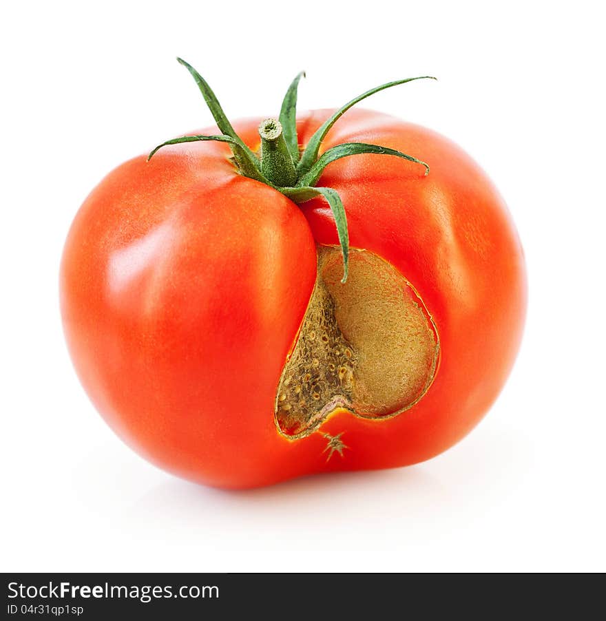 Ripe tomato over white background. Ripe tomato over white background.