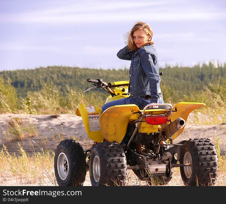 Dyakova Helen on quadrocycle.