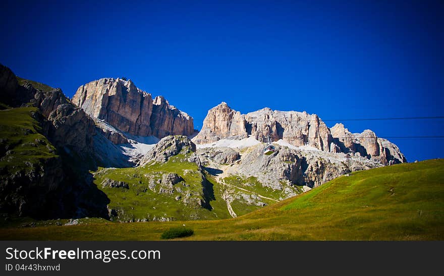 Piz Pordoi, Dolomiti mountains in Italy