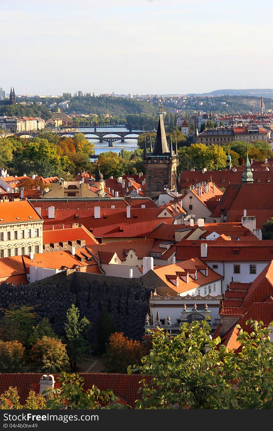 Prague castle Saint Vitus Cathedral close-up view