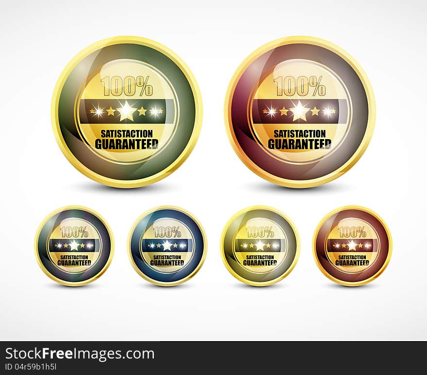 Colorful 100% Satisfaction Guaranteed Button Set