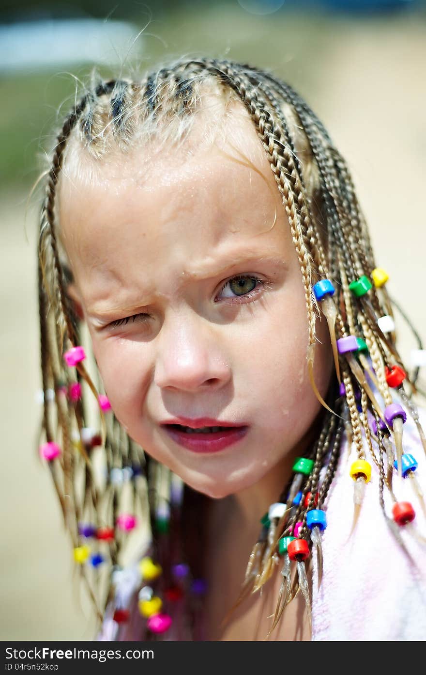 Portrait Of A Girl With Pigtails