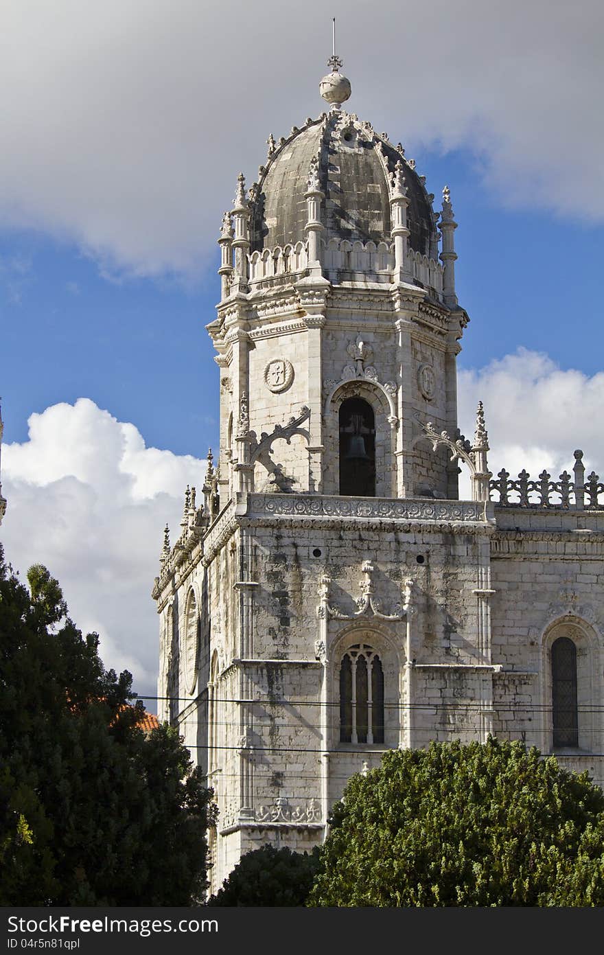 Partial view of the wonderful monument Mosteiro dos Jeronimos located in Lisbon, Portugal. Partial view of the wonderful monument Mosteiro dos Jeronimos located in Lisbon, Portugal.