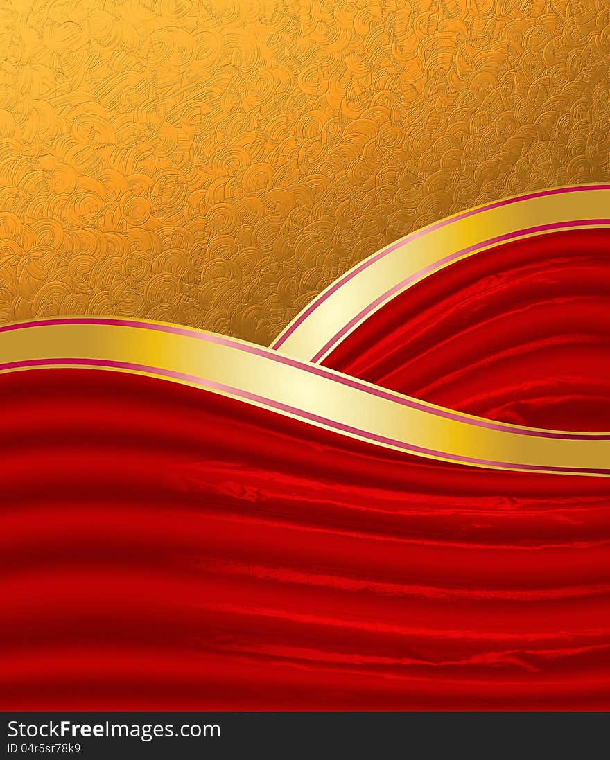 Abstract gold and red background composition.