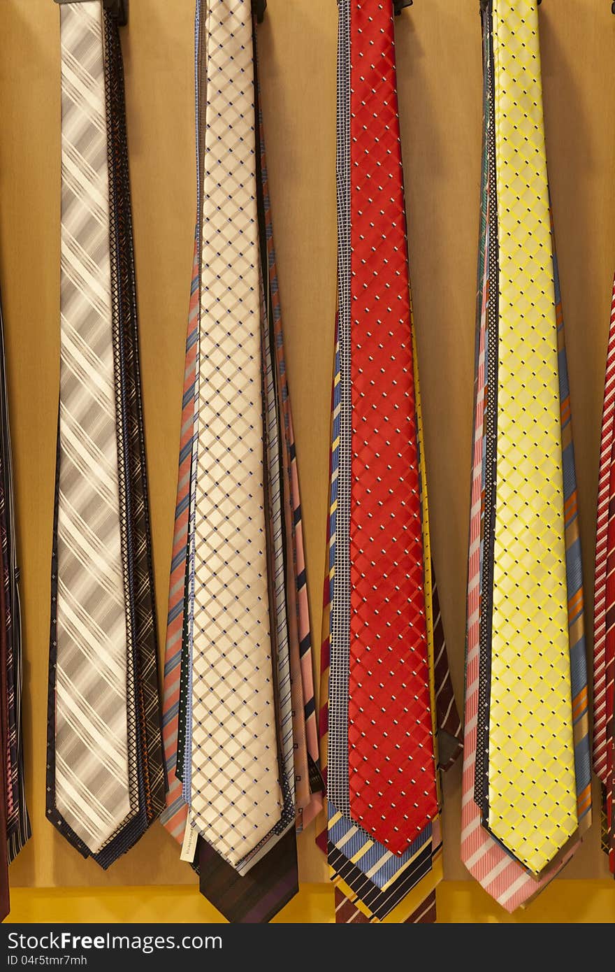 Men ties in different colours