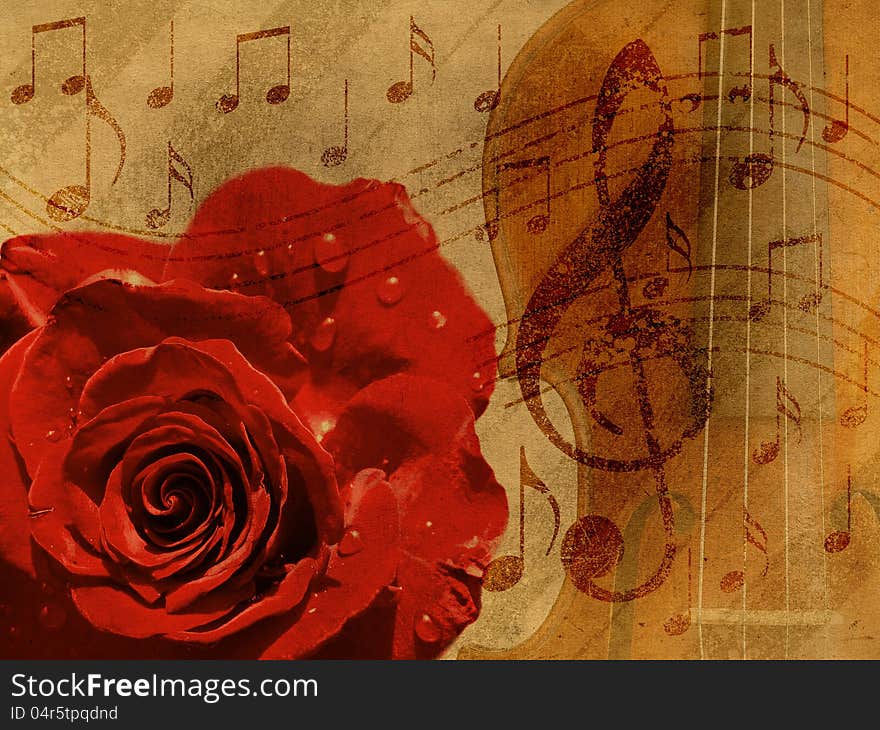 Music Rose Background