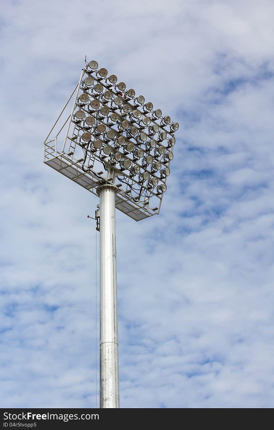 The Stadium Spot-light tower over Blue Sky