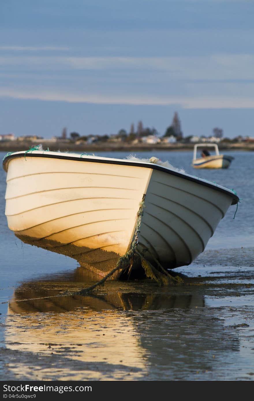 Sunrise with fishing boats