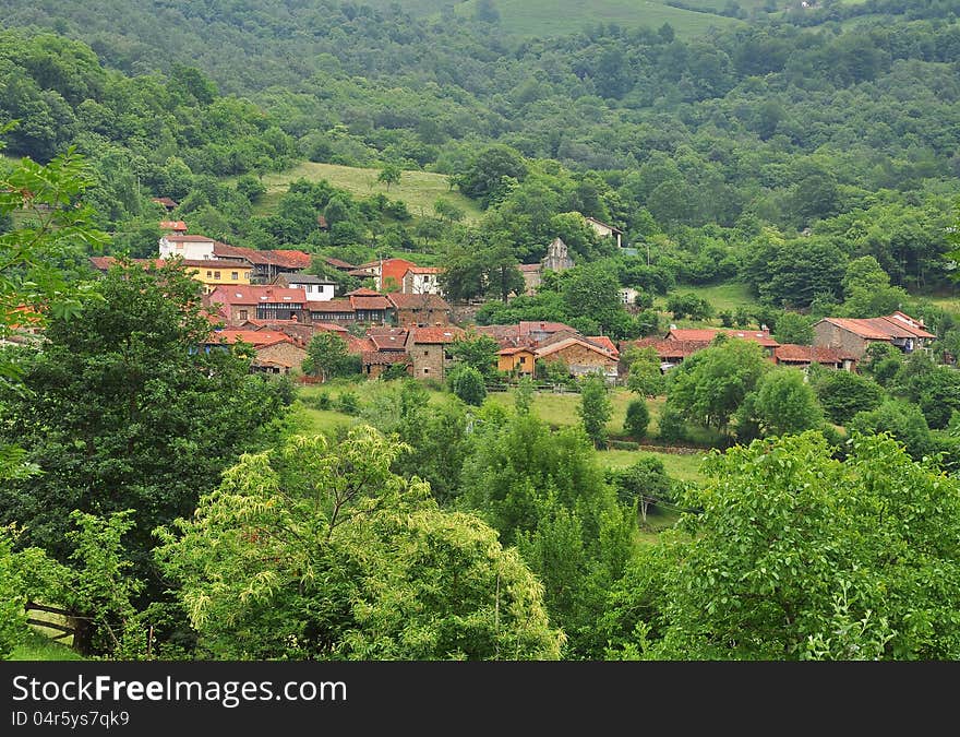 Ladines village, Sobrescobio, Asturias, Spain