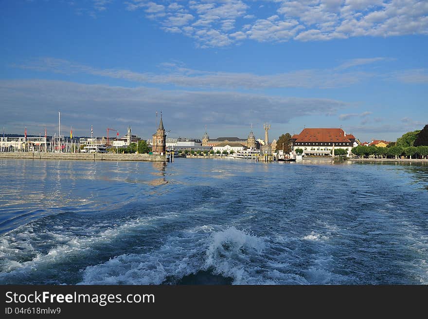 The German city of Constance.wiew of the Bodensee harbour, morning light. The German city of Constance.wiew of the Bodensee harbour, morning light.