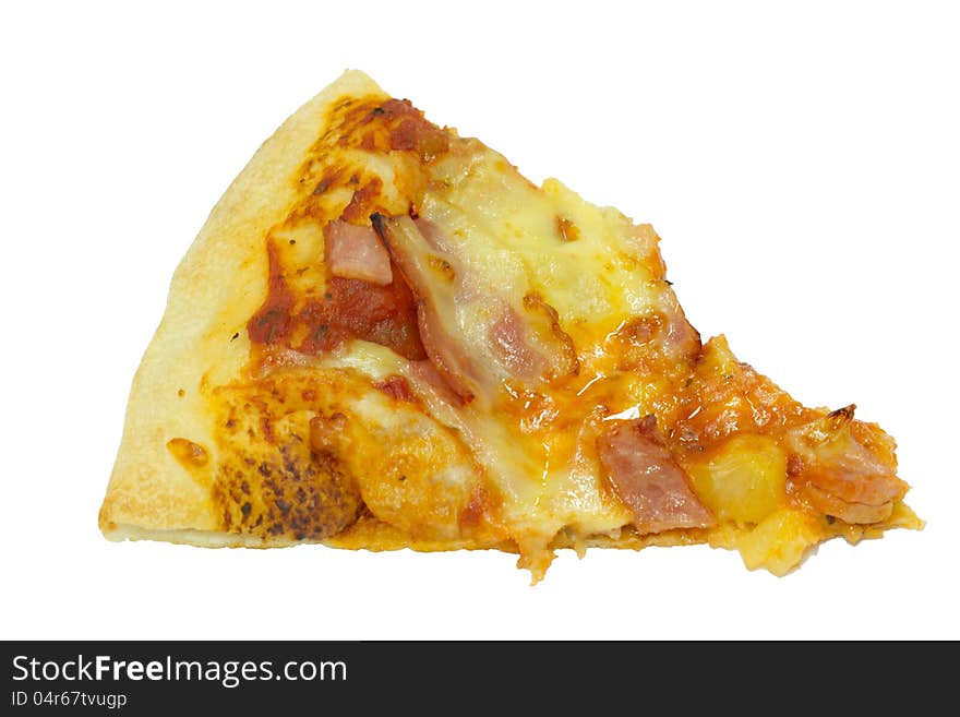 Pizza on isolated white background.