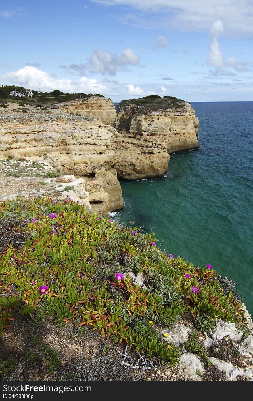 Natural coastline of Algarve