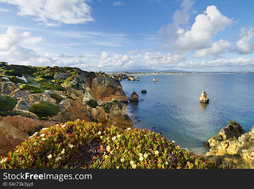 Natural coastline of Algarve