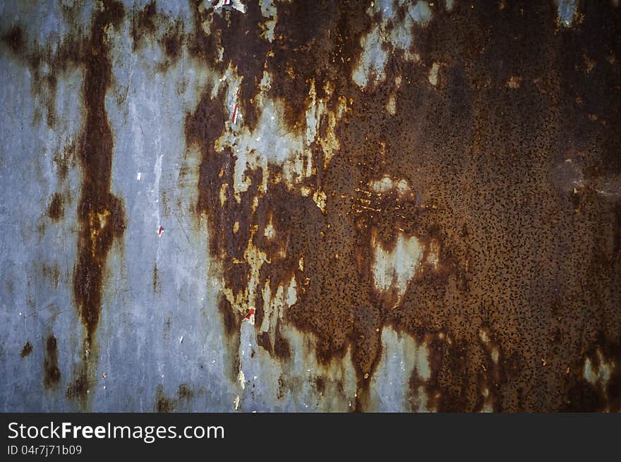 Rusty Iron for background  with blue Iron