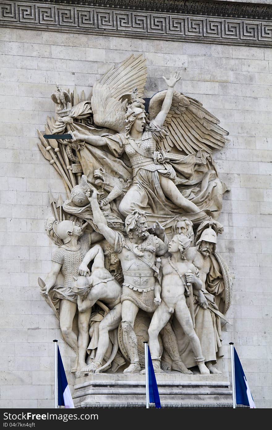 View of the Le Depart de 1792 (La Marseillaise), in the Arc of Triumph in Paris, France. View of the Le Depart de 1792 (La Marseillaise), in the Arc of Triumph in Paris, France.