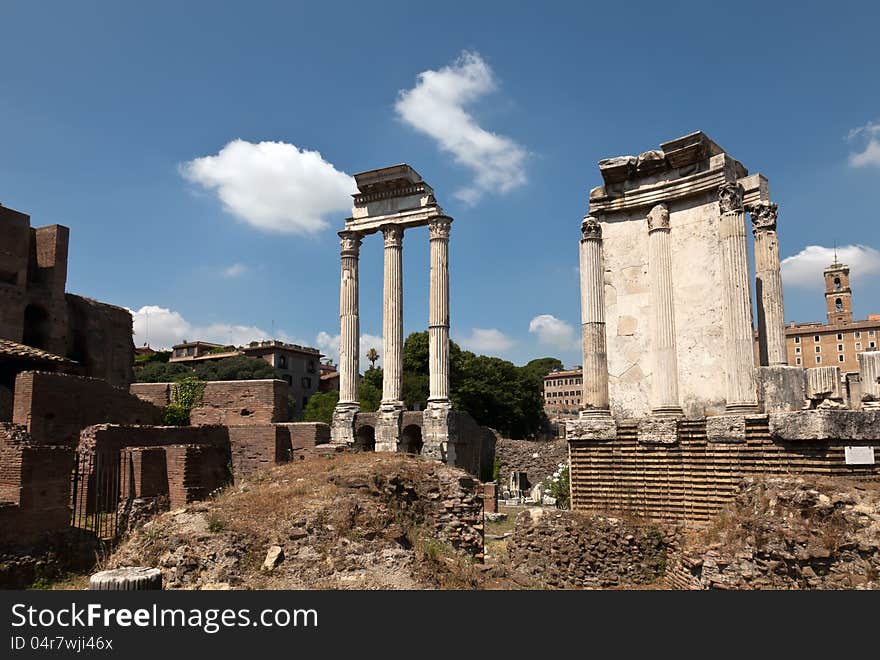 Temple of Castor and Pollux at the Roman Forum.