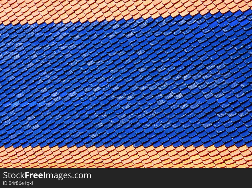 Pattern colorful of temple tile roof in thailand. Pattern colorful of temple tile roof in thailand