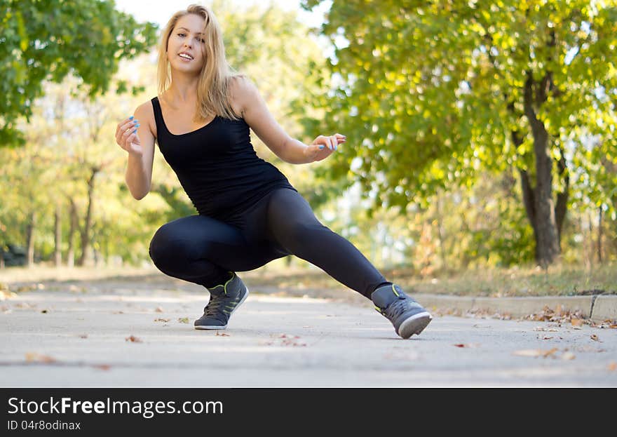 Woman Having Fun Working Out