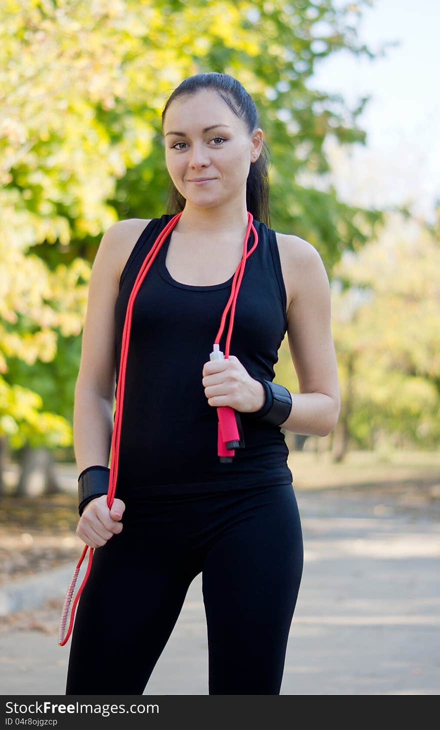 Athletic woman in park