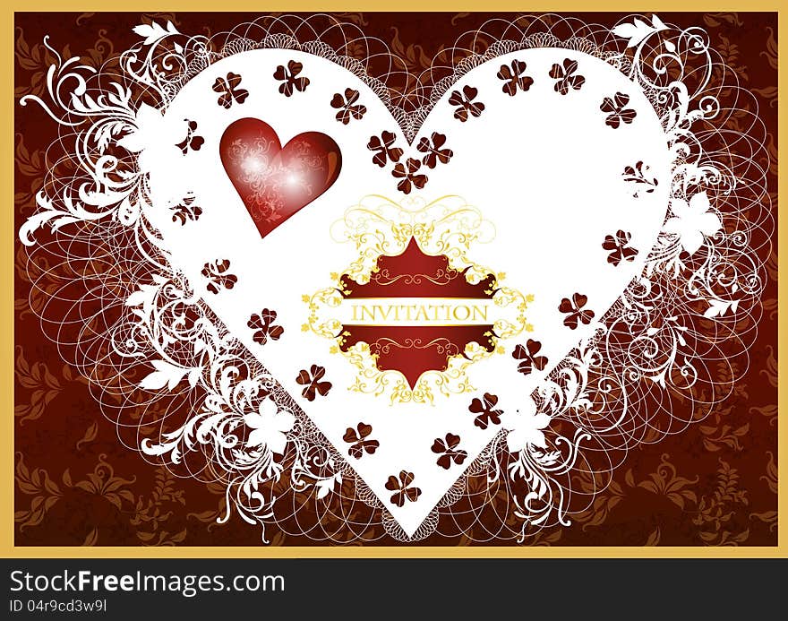 Invitation Valentine greeting card in luxury style. Valentines vector. Invitation Valentine greeting card in luxury style. Valentines vector