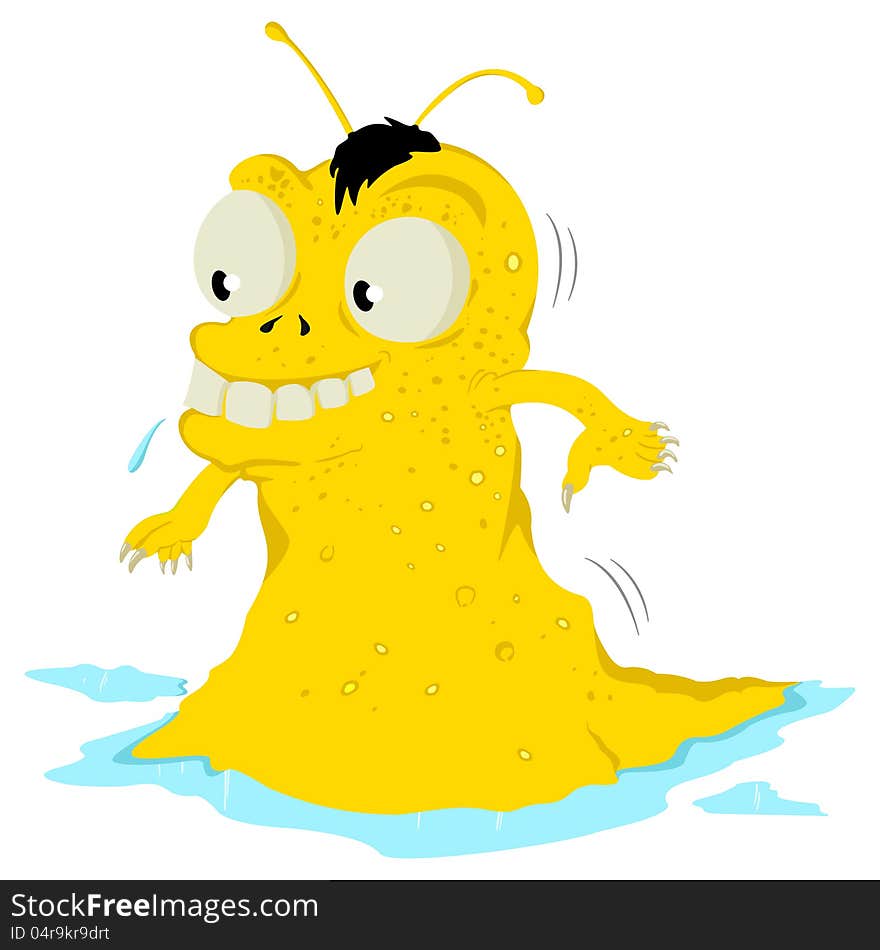 Cartoon illustration of a strange creature. Cartoon illustration of a strange creature