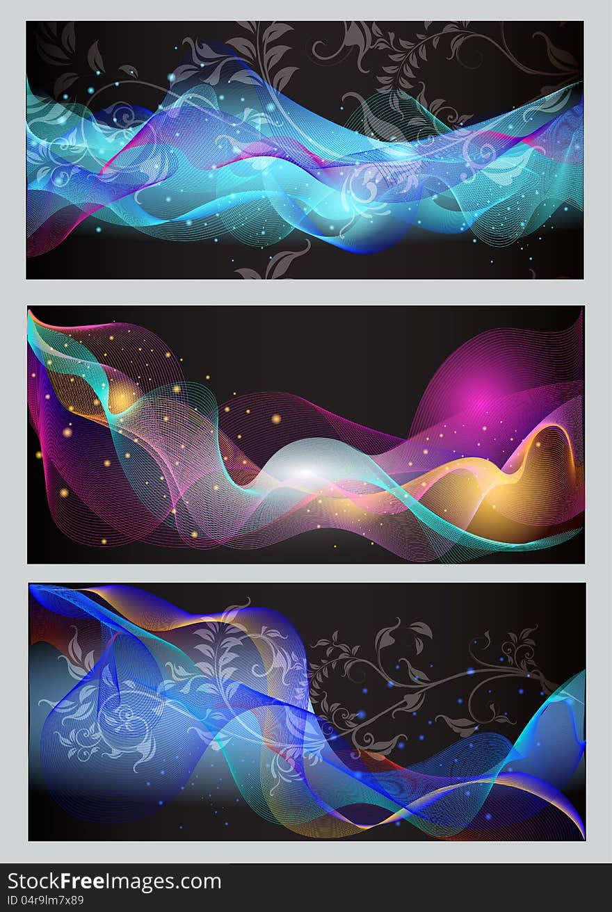 Abstract vector backgrounds set