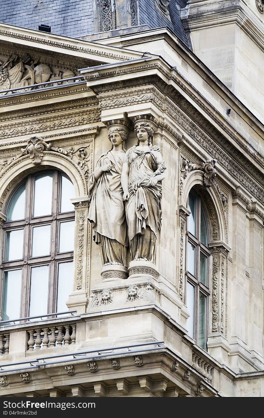 Partial View Of The Museum Of The Louvre In Paris, France