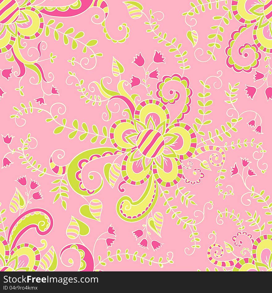 Vector seamless background with flowers. Vector seamless background with flowers