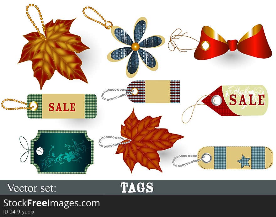 Collection of decorative  vector tags