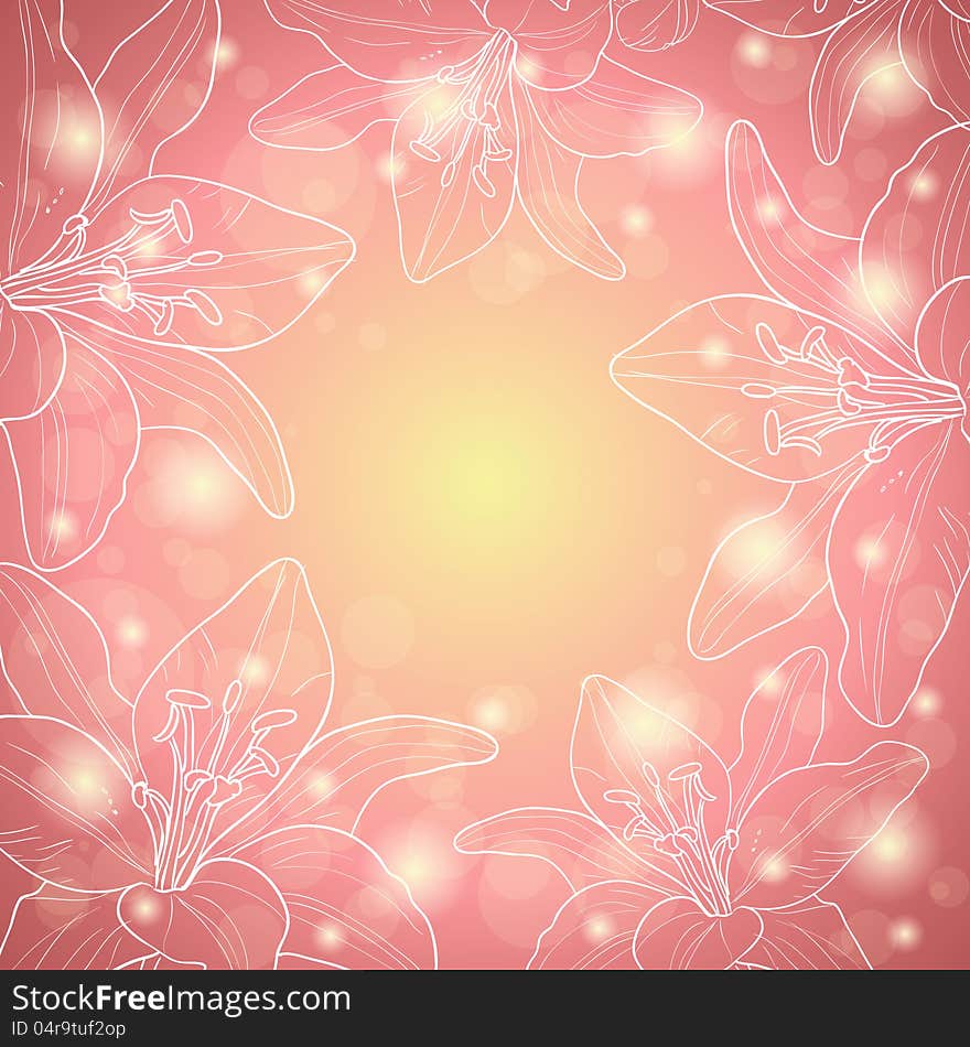 Pink floral border