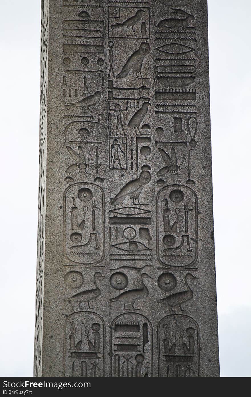 View of beautiful Luxor obelisk in the Place de la Concorde, Paris, France.