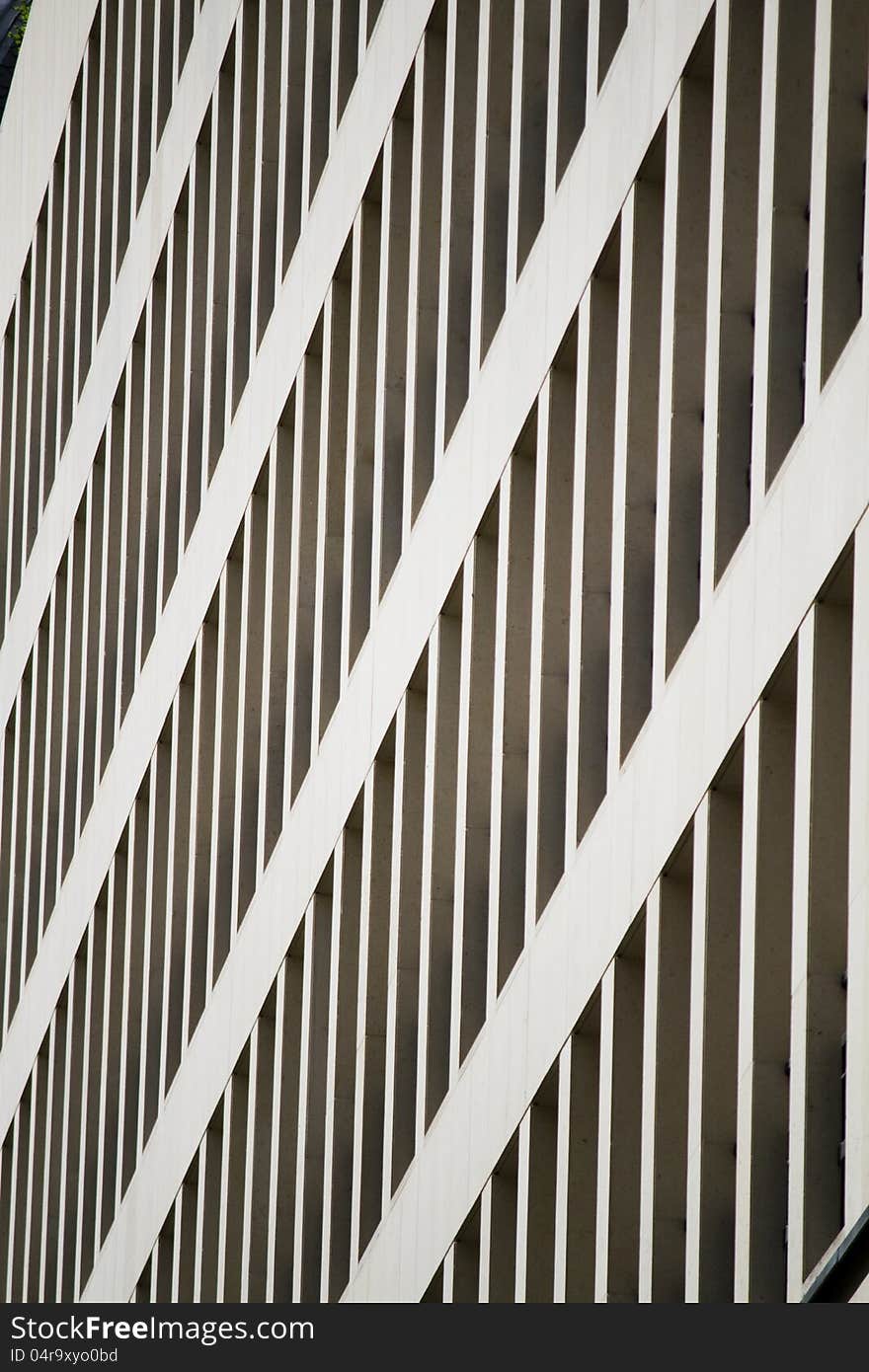 Partial view of a modern skyscraper straight lines.