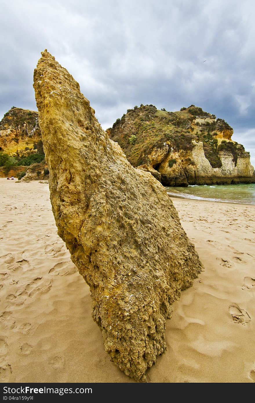 Wonderful view of a beautiful beach in the Prainha area, in the Algarve, Portugal. Wonderful view of a beautiful beach in the Prainha area, in the Algarve, Portugal.