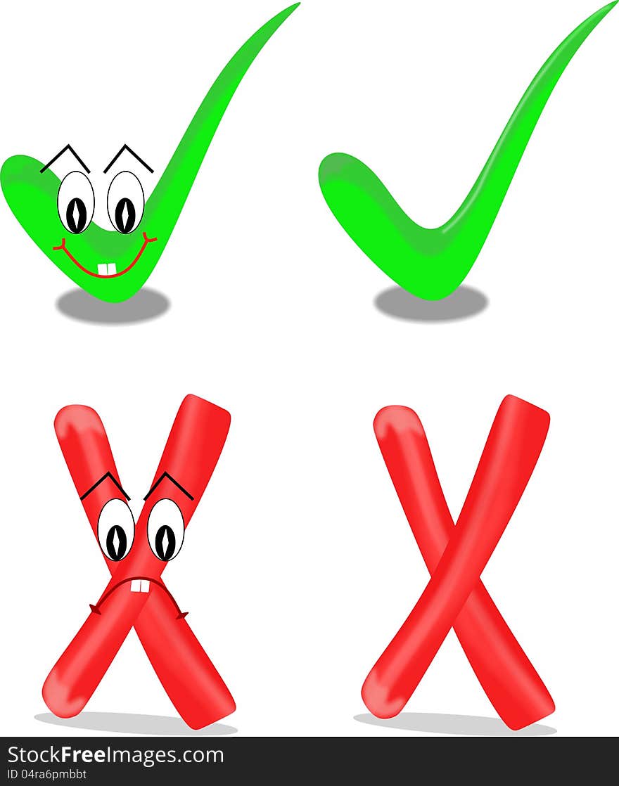 Two dimensional animated right sign suitable for presentations, web etc..