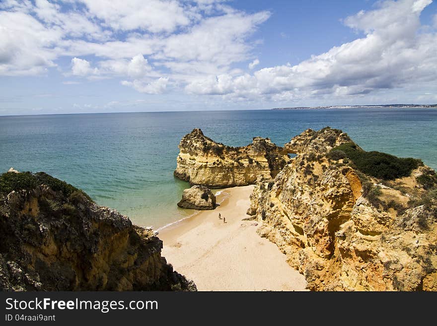 Wonderful view of a beautiful beach in the Prainha area, in the Algarve, Portugal. Wonderful view of a beautiful beach in the Prainha area, in the Algarve, Portugal.