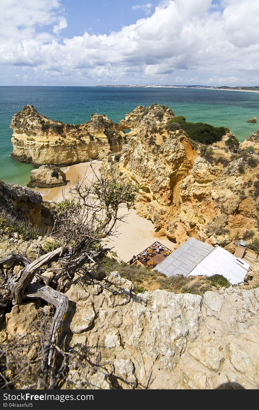 Wonderful view of a beautiful beach in the Prainha area, in the Algarve, Portugal. Wonderful view of a beautiful beach in the Prainha area, in the Algarve, Portugal.