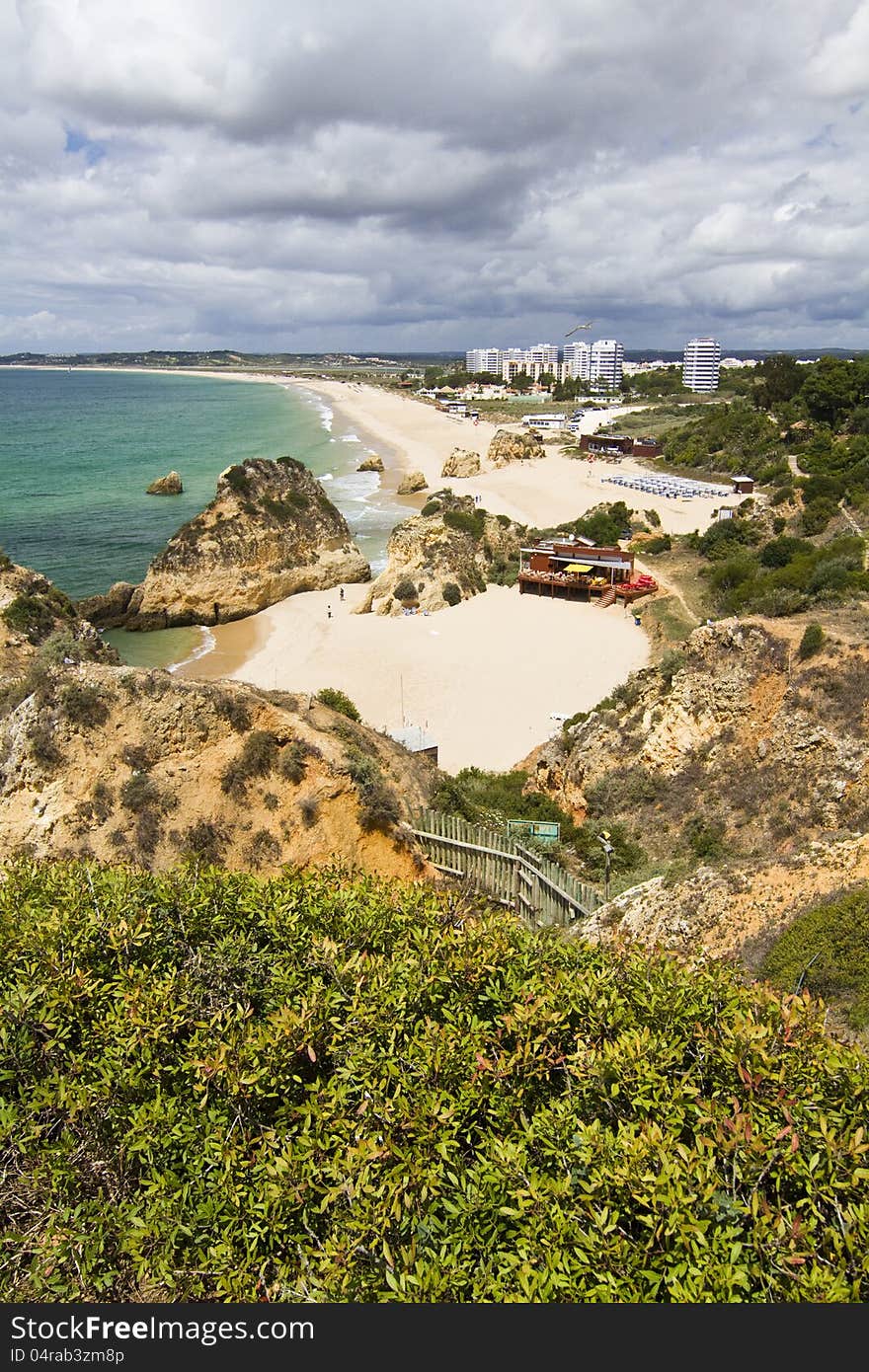 Wonderful view of a beautiful beach in the Prainha area, in the Algarve, Portugal. Wonderful view of a beautiful beach in the Prainha area, in the Algarve, Portugal.