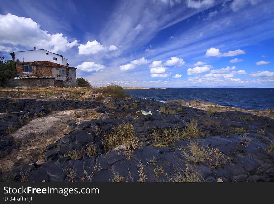 Old house built on a rock in Sozopol. Old house built on a rock in Sozopol.