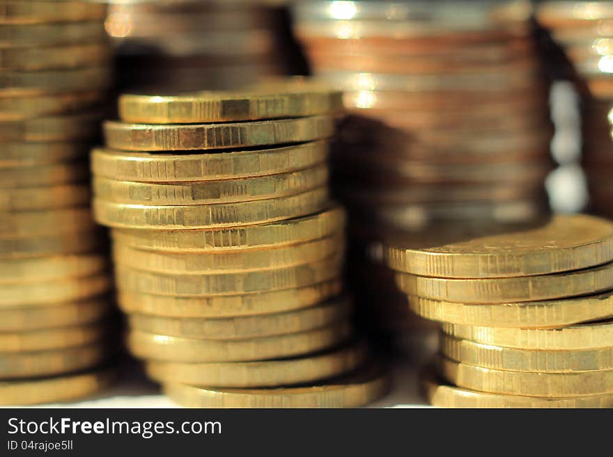 A stack of gold coins