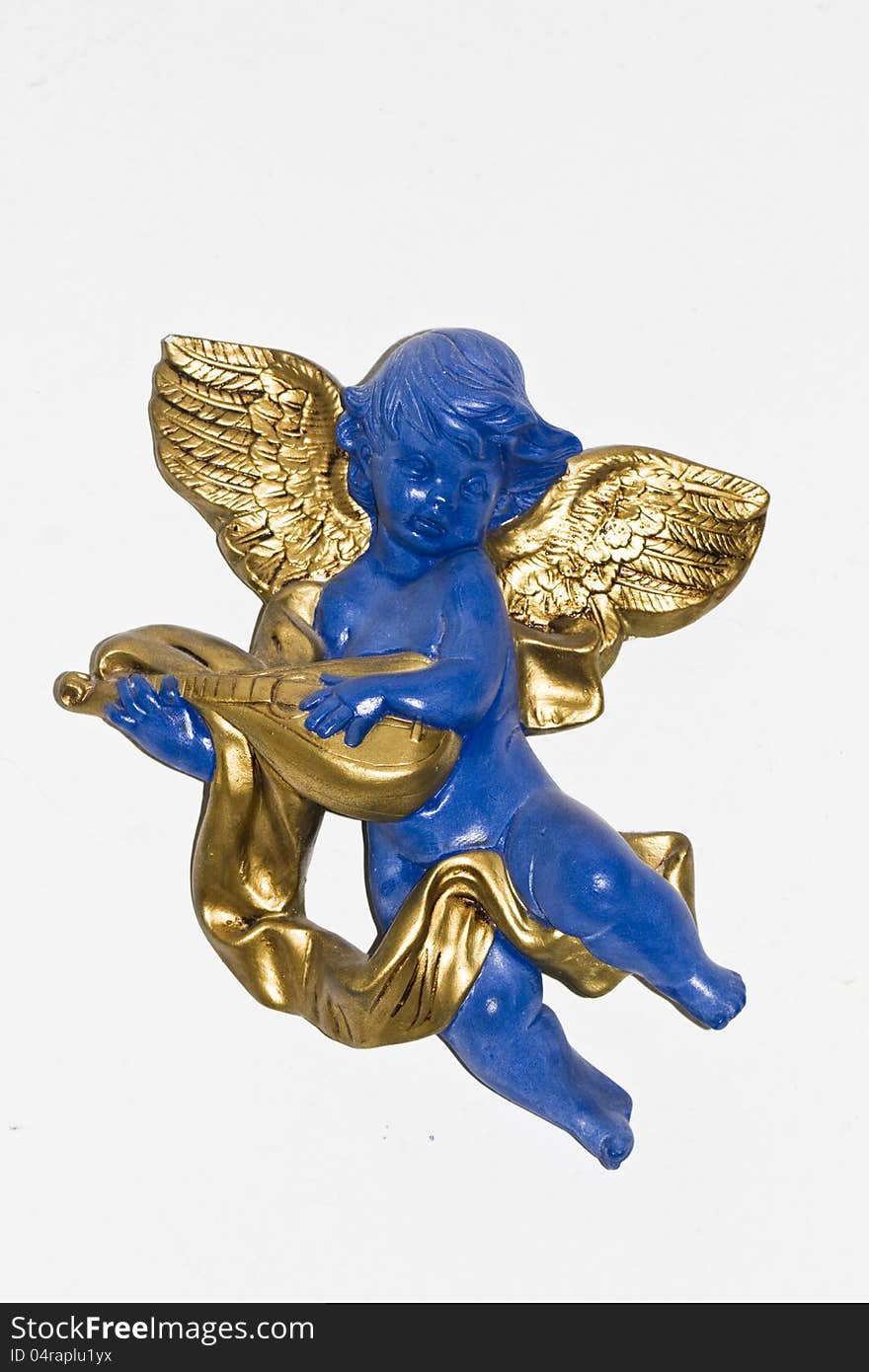 Blue Angel With Golden Wings