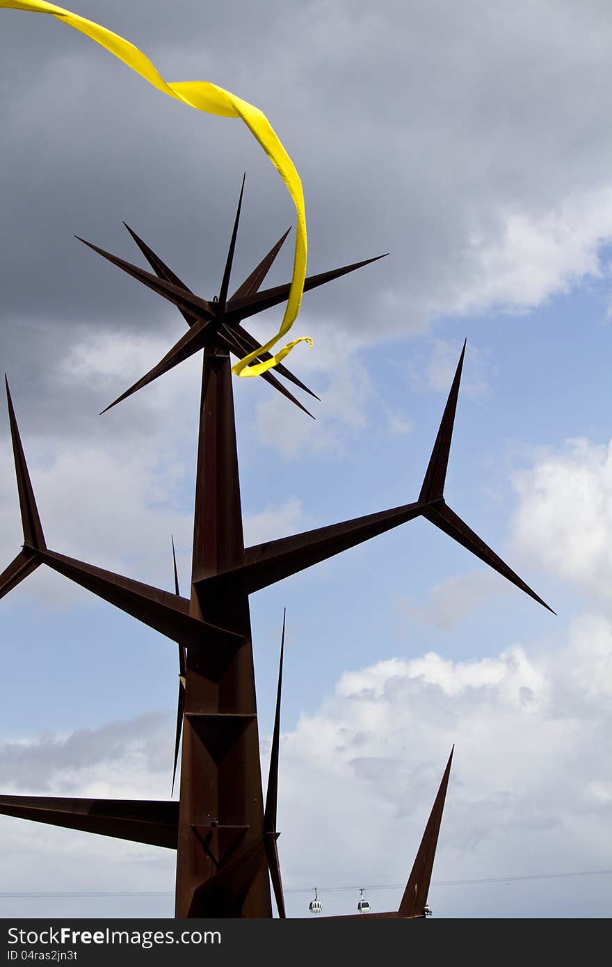 Abstract Pointy Iron Structure Monument